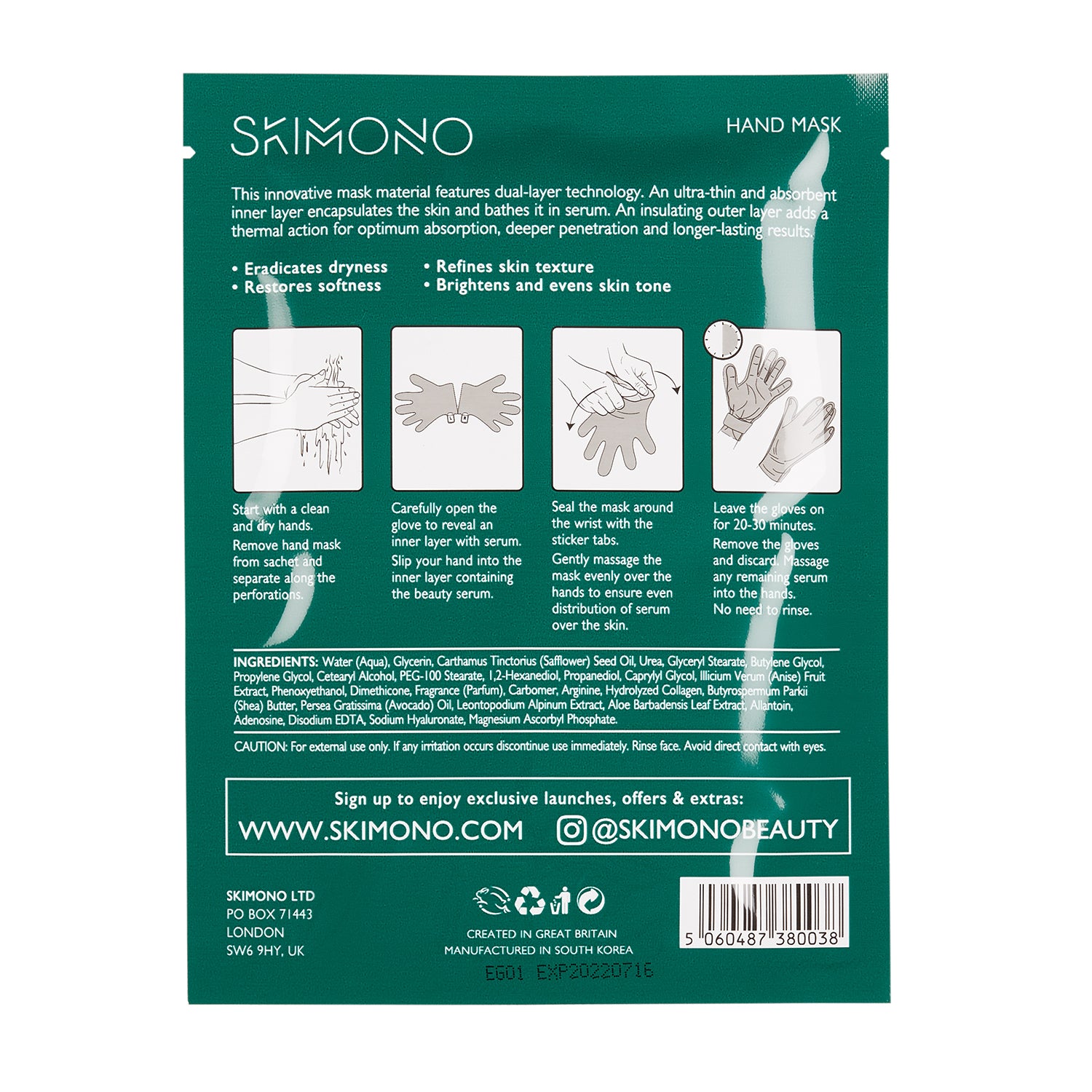 Advanced Moisturisation+ Indulgence Set: Face, Hand &amp; Foot Masks (3 Pack)