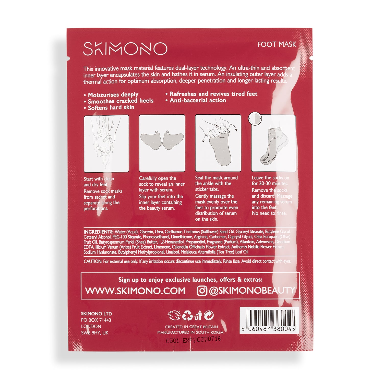 Advanced Moisturisation+ Indulgence Set: Face, Hand &amp; Foot Masks (3 Pack)